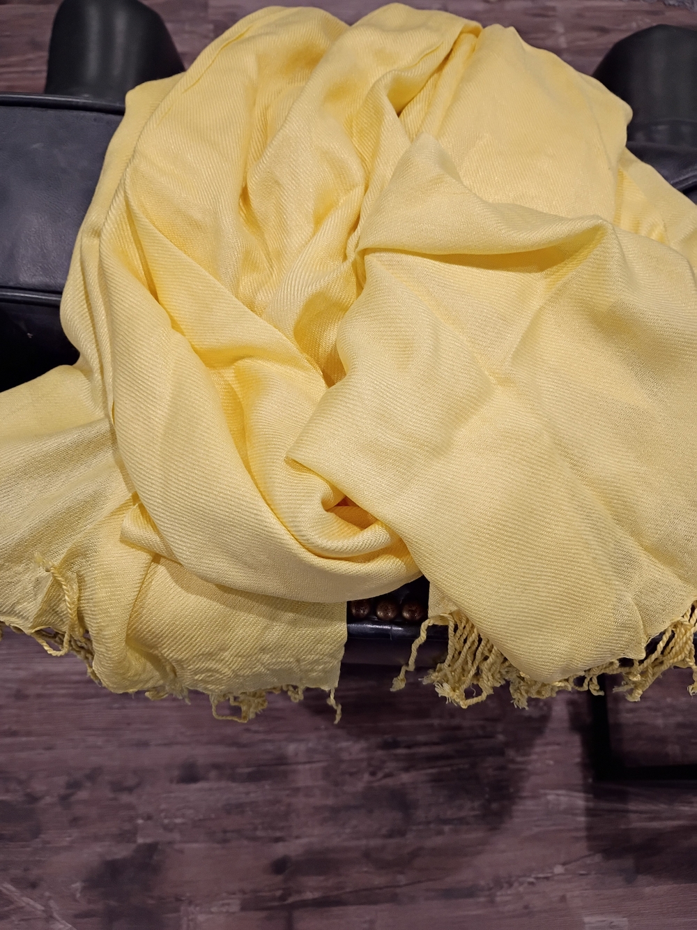 Yellow Women's Wrap Scarf - Soft Draped Fringe - New